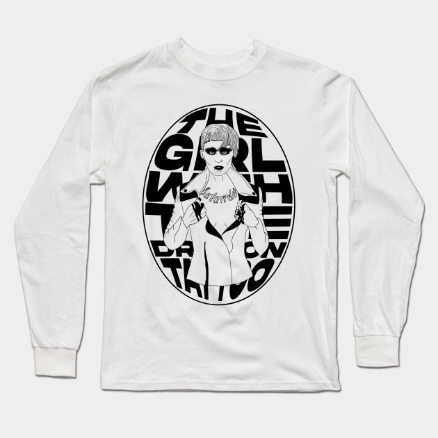 "the Girl with the Dragon Tattoo" Lisbeth Emblem Long Sleeve T-Shirt by motelgemini